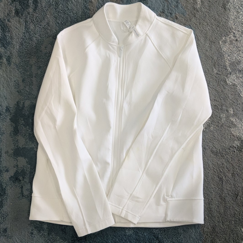 Lululemon White Bomber Jacket Zip Up